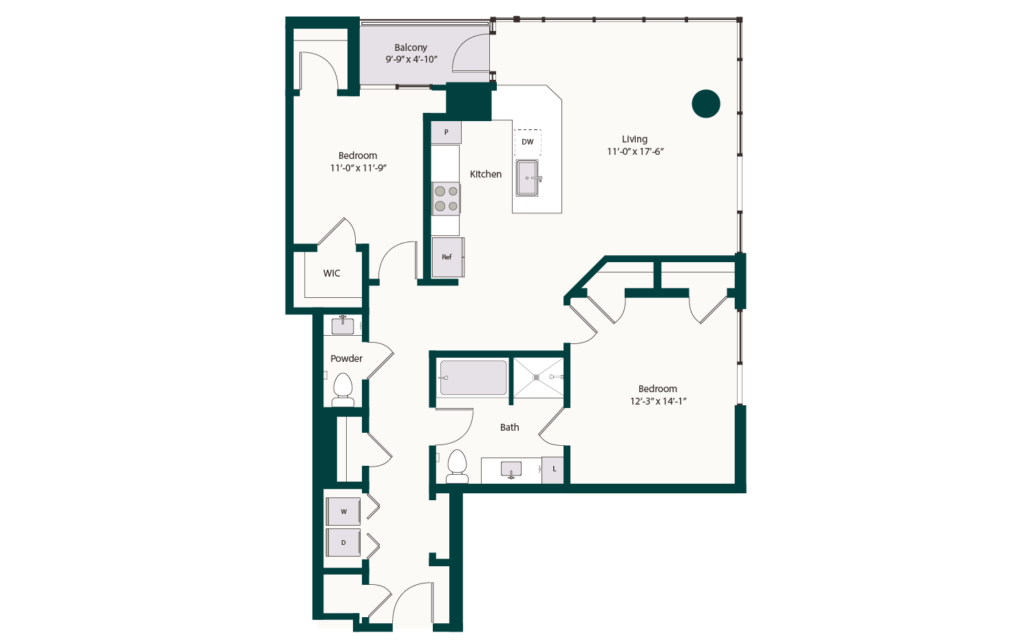 Floor plan layout diagram for B2